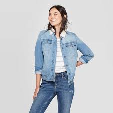 Women S Denim With Sherpa Jacket Universal Thread Light Wash Denim Women Sherpa Jacket Puffer Jacket Style
