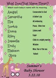Name Meaning Baby Shower Game Maybe Use Family Names Siblings And Cousins Joint Baby Showers Baby Shower Baby Shower Planning