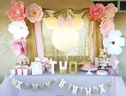 Pink And Gold Minnie Mouse Birthday Party Backdrop Candy Buffet Decoration Minnie Mouse Birthday Decorations Minnie Birthday Party Minnie Mouse Birthday Party