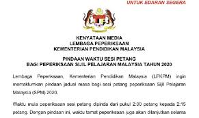 Kompleks kementerian pendidikan dan kebudayaan, jl. Jadual Peperiksaan Sesi Petang Spm Dilewatkan 15 Minit