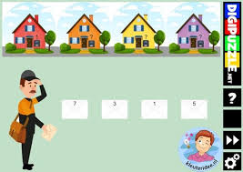 interactief spel met even en oneven huisnummers thema de post kleuteridee en diggipuzzle voor computer digibord en table post ark van noach knutselen thema