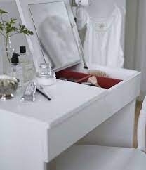 Modern white small dressing table designs with round mirror. 22 Small Dressing Area Ideas Bringing New Sensations Into Interior Design