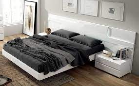 Lacquered Made In Spain Wood Modern Platform Bed With Extra Storage Contemporary Bedroom Design Contemporary Bedroom Sets King Bedroom Sets
