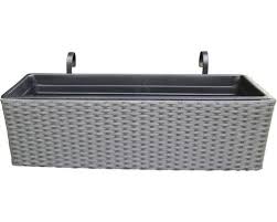 Blumenkasten Lafiora Polyrattan 60x19x18 5 Cm Grau Blumenkasten Kasten Polyrattan