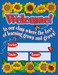 Colored Sunflower Welcome Chart Printable Charts Signs