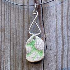 Amidst The Storm Real Ceramic Beach Pottery Necklace Pendant W Sterling Silver Sea Glass Gifts Sea Glass Crafts Glass Gifts