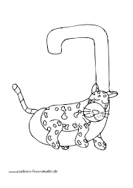 Ausmalbild Tieralphabet Abc Buchstabe J Mit Jaguar
