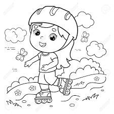 Learn about rhyming and play games with your favorite pbs kids characters like super why, elmo, and wordgirl! Coloring Page Outline Of Cartoon Girl On The Roller Skates Coloring Book For Kids Royalty Free Cliparts Vectors And Stock Illustration Image 143534569