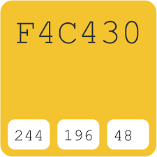 Saffron F4c430 Hex Color Code Schemes Paints
