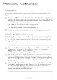 Ich stimme einer entnahme meiner organe nach meinem. Patientenverfugung Ratgeber Und Kostenloser Download