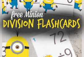 Cut pages into halves as shown on the cards. Free Free Minion Printable Math Division Flashcards