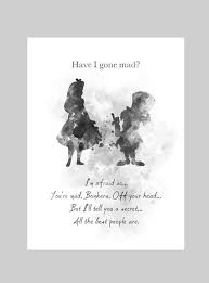 Alice In Wonderland Mad Hatter Quote Art Print Nursery Gift Etsy