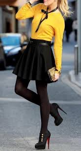 Black And Yellow Skirt Outfit 8 Ways To Wear Classic Black Skirt In Spring Summer Pretty Designs Street Style Dress Fashion Black Skirt Outfits