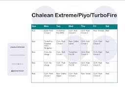 Chalean Extreme Turbofire Piyo Hybrid Schedule Chalean Extreme Turbo Fire Workout Schedule