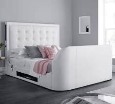 Save 15% in cart on select furniture with code july. Titan 2 White Leather Media Tv Bed