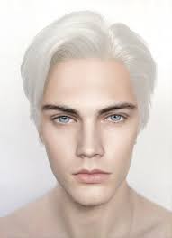 White Straight Lace Front Synthetic Men's Wig