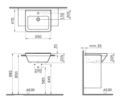 Showing 1 to 8 of 8 items. Vitra S50 Square 550mm 1 Tap Hole Semi Recessed Basin 5598b003 0001