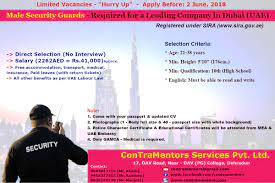 Urgent Requirement For Male Security Guards In Dubai No Interview Direct Selection Contact Us At 975687 Career Counseling Companies In Dubai Security Guard