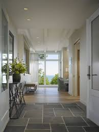 Slate Flooring Transition Into Wood Entryway Tile Foyer Design House Design