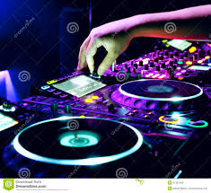 dj mixes the track stock image image of panel mixing