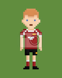 Style Pixel Art Illustration Montre Le Joueur De Football En Papier Peint Papiers Peints Photogenique Sprite Polygone Myloview Fr