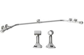 This window curtain rod conversion kit lets you hang dauphine® wide pocket rods in bay windows. Speedy 28mm Eyelet Bay Window Pole Satin Silver