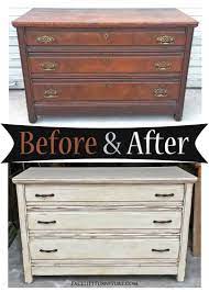 Antique Dresser In Distressed Off White Before After Antique Dresser Oak Bedroom Furniture Distressed Furniture Diy