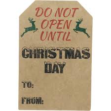 Do Not Open Until Christmas Adhesive Gift Tags | 2 x 3 - Qty 25