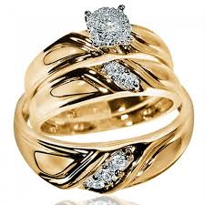 His Her Wedding Rings Set 10k Yellow Gold Round Solitaire Engagement Mens And Womens 0 35ct Midwestje Anillos De Compromiso Anillo De Diamante Anillos De Boda
