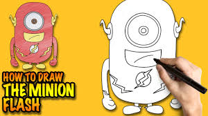 Kids and beginners alike can now draw a great looking minion.bob is one of the. How To Draw The Minion Flash Easy Step By Step Drawing Lessons For Kids Youtube
