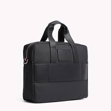 Tommy Hilfiger Signature Stripe Computer Bag Black Os Bags Computer Bags Man Bag