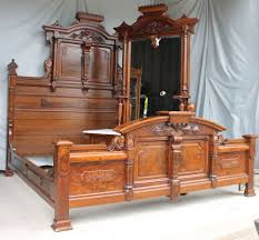 Antique Victorian Walnut Bedroom Set Modified King Size Bed With Matching Dr Victorian Bedroom Furniture Bed Mattress Sizes Antique Bedroom Furniture