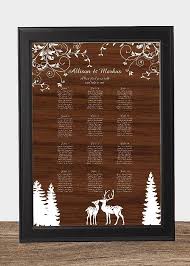 Digital Woodland Deer Wedding Seating Chart Table Sign Sit