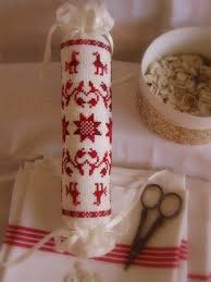 Redwork Needle Roll Red Cross Stitch Cross Stitch Embroidery Cross Stitch
