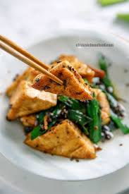 Pan Fried Tofu With Fermented Black Beans Chinasichuanfood Com Tofu Dishes Pan Fried Tofu Veggie Dishes