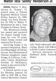 Obituary for Walter Tess Henderson, 1942-2018 (Aged 75)