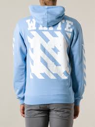 Off White C O Virgil Abloh Digital Print Hoodie In Blue For Men Lyst