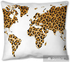 This greeson leopard throw pillow brings comfort and cute design that will be well enjoyed by children and parents alike! World Map In Animal Print Design Leopard Pillow Cover Pixers We Live To Change