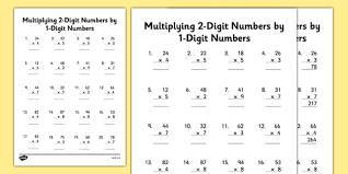 2 digit by 1 digit multiplication pdf maths resources