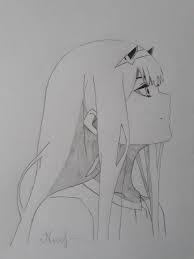 Darling In The Franxx Zero Two Pencil Drawing Darling In The Franxx Drawings Zero Two