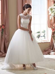 Romantic Tea Length Wedding Dress By David Tutera Style Elsie 114294 Wedding In 2020 Tea Length Wedding Dress Vintage Short Wedding Dress Tea Length Wedding Dress