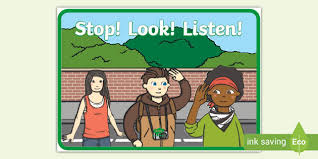 Commercial motor vehicle awareness commercial motor vehicles (cmv), including large trucks and buses, have operating limitations such as large blind spots, long stopping distances, and limited maneuverability that. Stop Look And Listen Road Safety Display Poster