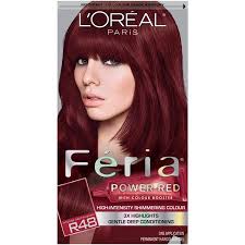 Lloreal Paris Feria Multi Faceted Shimmering Permanent Hair Color R48 Red Velvet Intense Deep Auburn 1 Kit