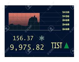 stock real time quotes chart at the stock exchange with green