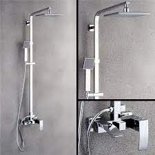 Contemporary Square Shower System Chrome Rain Shower Faucet Shower Faucet Shower Faucets Bathroom Shower Design