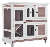 Luxury Indoor Rabbit Hutch Rabbit Cage Indoor Bunny Hutch With Run Outdoor  Rabbit House With Two Deeper No Leak Trays - 4 Casters Include (Without ...