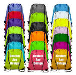 Custom Draw String Bag Logo Printing Waterproof Sports Polyester Nylon  Drawstring Backpack Bag