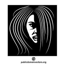 Black And White Vector Face Black And White Vector Image Of Scary Female Face Halloween Scary Face Scary Faces Scary Photography