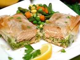 It seems scary at first, making your own phyllo dough. Salmon In Phyllo Recipe Peg S Home Cooking