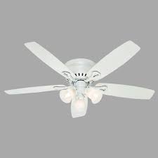 Hunter Oakhurst 52 In Indoor Low Profile White Ceiling Fan With Light 52012 White Ceiling Fan Ceiling Fan White Ceiling